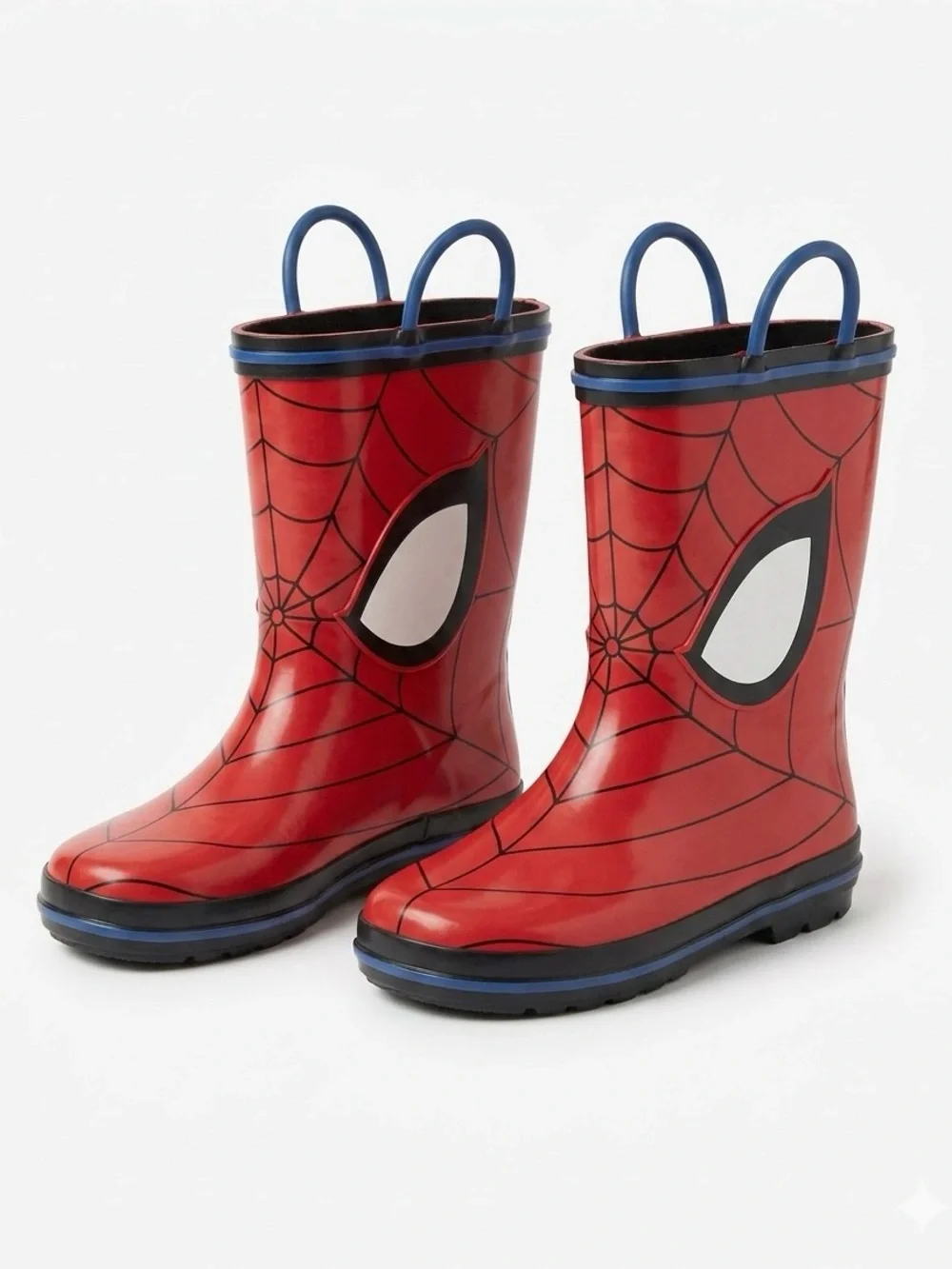 Marvel Kids Red Spider-Man Rain Boots with Blue Trim